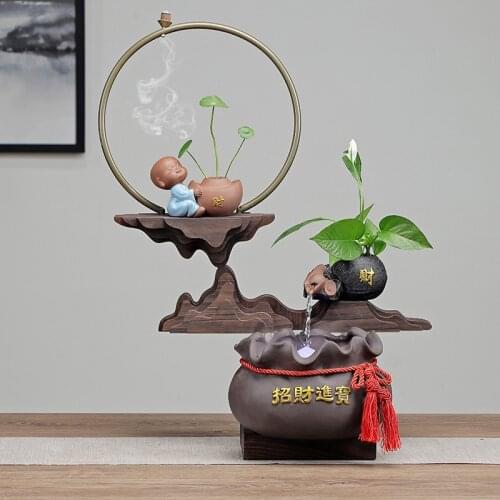 Chinese Ceramic Feng Shui Fortune Decoration Living Room Office Humidifier Home Decoration