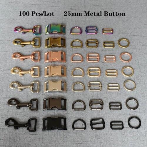 100 Pcs/Lot 25mm Metal Safety Strong Clips Lobster Clasp Dog Leash Carabiner Snap Hook DIY Key Chain Bag 25mm7826