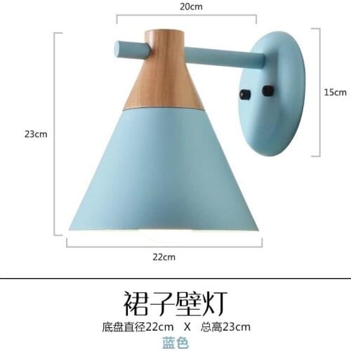 Minimalist bedroom light macaron creative background wall lamp childrens room living room aisle bedside wall sconce