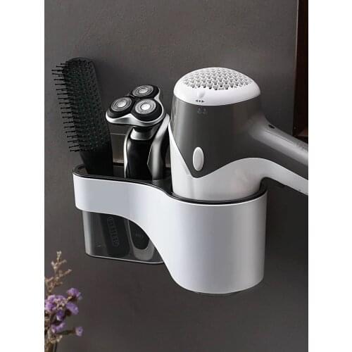 Multi-function Punch Free Bathroom Storage Shelf Hair Dryer Holder Strong Suction Storage Rack Holder Shelf Wall Storage Rack