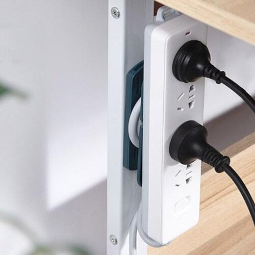 Wall-Mounted Sticker Punch-free Plug Fixer Home Self-Adhesive Socket Fixer Cable Wire Organizer Seamless Power Strip Organizer