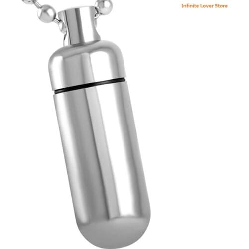 20Pcs Black, Blue Color Pill Bottle Pendant Memorial Ashes Holder Locket Casket High Polishing Stainless Steel Jewelry