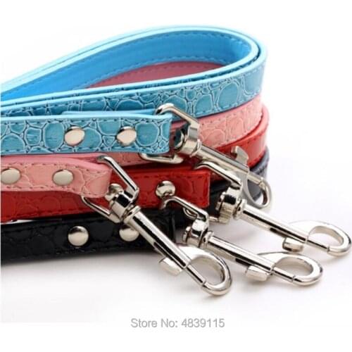 20pcs/lot PU Leather Pet Dog Traction Leashes with Crocodile Lines on Surface 5 Colors Available