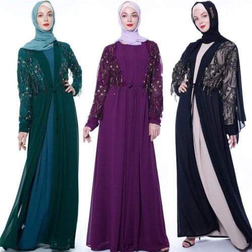 Chiffon Dubai Abaya Kimono Islam Muslim Hijab Dress Abayas For Women Kaftan Caftan Marocain Turkish Islamic Clothing Robe Coat