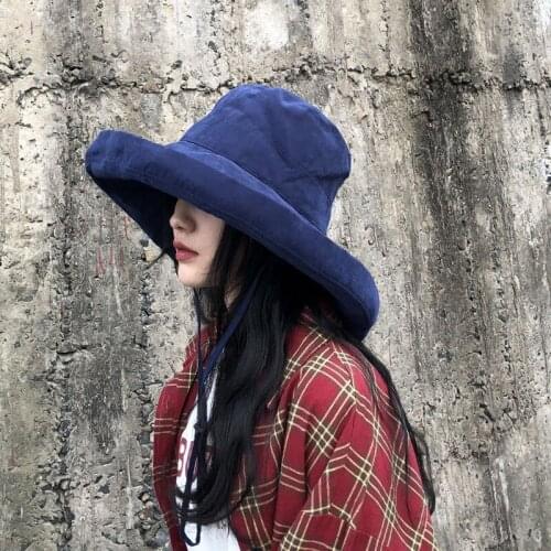 Fashion Summer Big Brim Sun Hat For Female Seaside Sun Protection UV Cap Japanese Wild Fisherman Hat Korean Version 2020 NEW