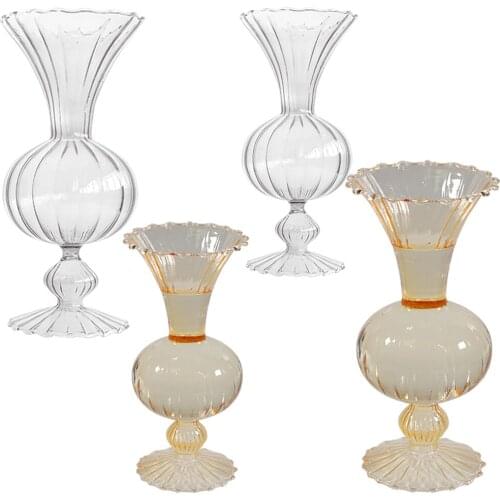 Glass Vase Gourd Shape Hydroponic Dry Flower Container Modern Decoration