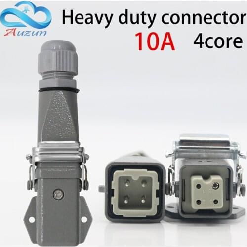 Heavy duty connector 4 (3 + 1) 10A 250V HA-004-3 The aviation plug horizontal hot channel air plug
