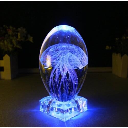 LED night light jellyfish light 3D Jellyfish lamp Baby childrens lampara Crystal Fish Marine Animal Lamps For Home Decoration