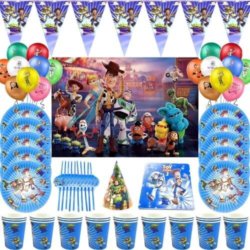 1Pcs 108*180 cm Table Cover Disney Toy Story Theme Cartoon Disposable Tablecloth Kids Happy Birthday Party Table Cloth Supplies