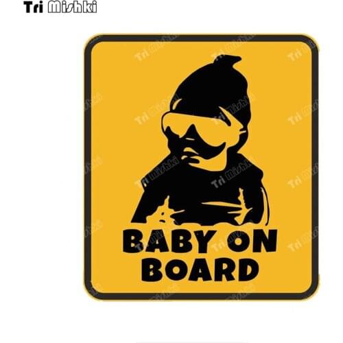 Tri mishki WCS1037 cute baby on board Car Sticker PVC Decals Accessories Sticker on Car Body Rear Window motorcycle