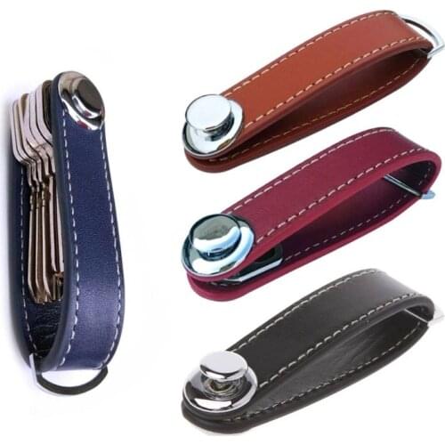 Outdoor Leather Key Pouch Bag Case Wallet Key Holder Chain Key Wallet Collector Housekeeper Pocket Key Organizer Smart Keychain