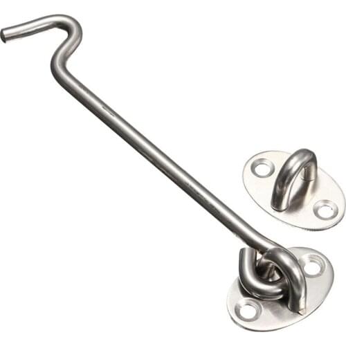 Stainless Steel Heavy Duty Cabin Hook and Eye Lock for Shed, Gate or Garage Door (200 mm/8 inch)