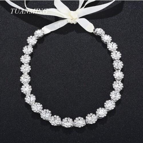 Rose Gold Silver Color Hairband European Bridal Jewelry Headband Handmade Crystal Hair Accessories Wedding Ornament Headdress