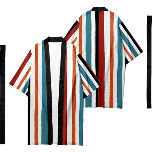 Plus Size XXS-6XL Stripe Long Style Loose Japanese Cardigan Women and Men Harajuku Haori Kimono Cosplay Top Yukata Robe Clothes