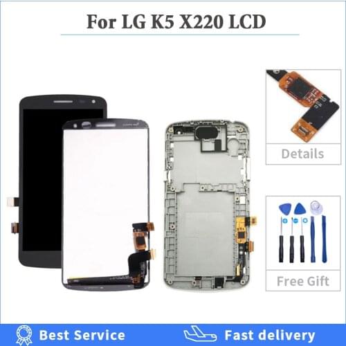 5.0 inch For LG K5 X220 X220MB X220DS LCD Display Touch Screen Digitizer Assembly with Bezel Frame 100% tested + tools