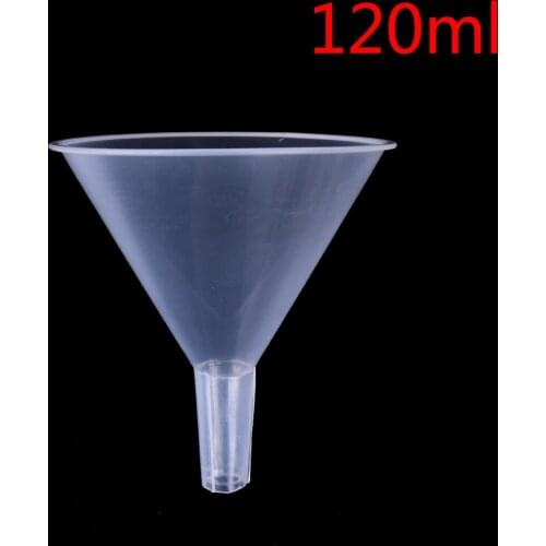1/2" 120ml clear White Plastic Filter Funnel and Mouth Dia Laboratory transfer perfume Mini narrow fine bottleneck bottles