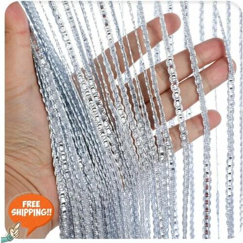 1*2 M Glitter String Door Curtain Beads Room Dividers Beaded Fringe Window Panel Door Curtain Window Room Divider Home Decoratio