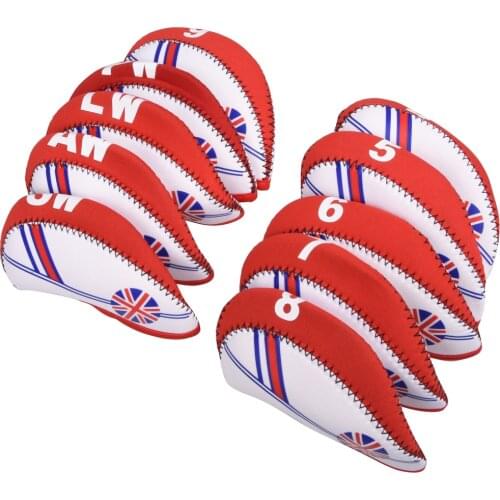 10Pcs/Set Golf Clubs Iron Pole Head Hat Sleeve Diving material Golf Rod Head Protective Cover Golf Accessories