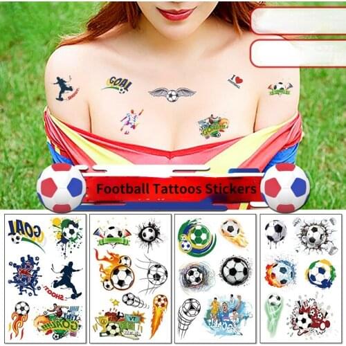 10pcs Football Tattoos Soccer Ball Tattoos stickers Children Temporary Transfer Tattoos Boys Birthday Party Bag Stocking Fillers