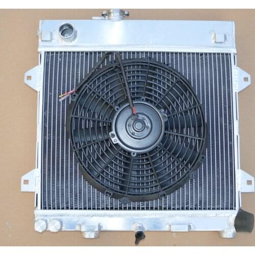 2 Rows Aluminum radiator + Fan for BMW E30 M10 316i 318i 1982-1991 Manual MT