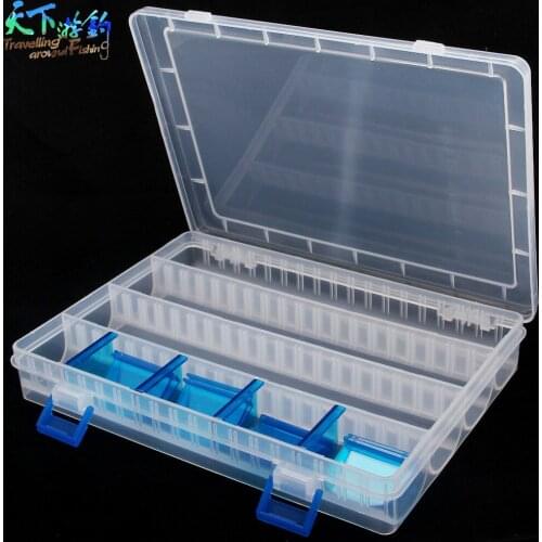 Free Shipping 25*18*4cm Plastic Fishing Lure Box Monolayer Interlayer Fishing Tool Fishing Tackle Winter Fishing Pesca