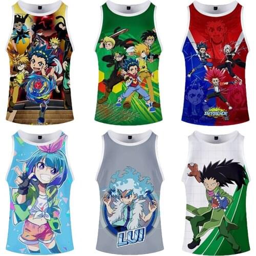 Beyblade Burst Evolution 3D Print Harajuku Vest Summer Unisex Sleeveless Shirts Women Casual Tank Tops Men Streetwear Clothing