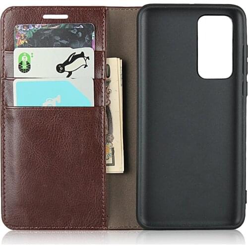 Deluxe left and right dermis cover mobile phone case For huawei P40 Four Color Wallet Card Bracket Function