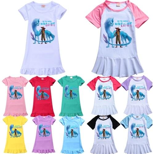 Children Sleepwear Baby Nightwear Pyjamas Kids Homewear Nightwear short Sleeve Cotton Baby Girls RAYA and the last dragon Suits