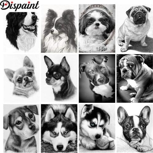 Dispaint Square Round Drill 5D Diamond Painting Environmental Crafts Full Diamond Embroidery "Animal dog landscape" Home decor