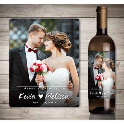 Customized Photo Wedding Wine Stickers,Wine Bottle Label, Personalize Wedding Gift Idea, Couple Gift, Engagement Decoration Wine