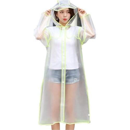 Rain Coat EVA Rain Poncho for Women and Men Emergency Rain Gear Jacket for Theme Park Hiking Camping LBShipping