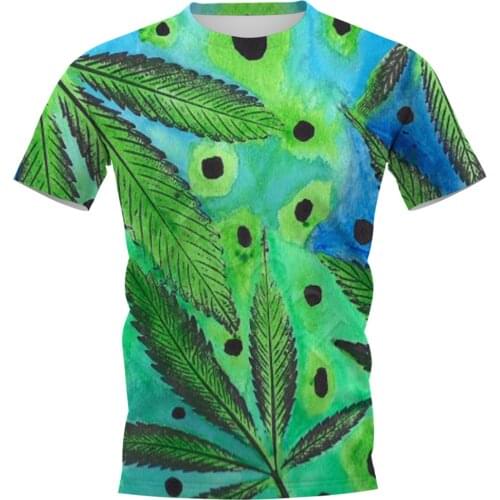 CLOOCL Leaf Print T-shirts Fashion 3D Plant Mens Clothing Short Sleeve Tops Creativity Personolity DIY Tees Oversized S-7XL