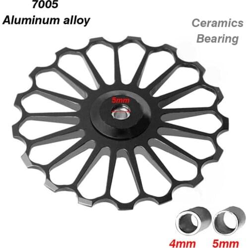 MTB Road Bike Ceramic Pulley Alloy Rear Derailleur 17T Guide Bike Ceramic Bearing Jockey Wheel