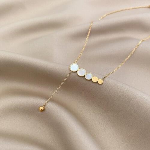 XIYANIKE 316L Stainless Steel Round Enamel Gold Color Necklaces Thick Chain Choker 2021 New Gift For Women Fashion Party Jewelry