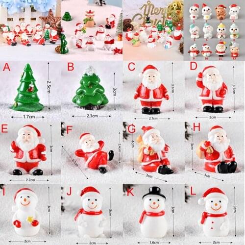 Claus Snowman Deer Fairy Miniatures Figurines Resin Home Decoration Multi Styles Christmas Decoration Miniature Santa