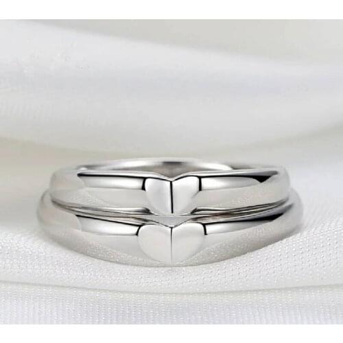 Fashion Rings for Women Men Lover 925 Silver Jewelry Heart Shape Open Finger Ring Wedding Party Accessory Wholesale Dropshipping