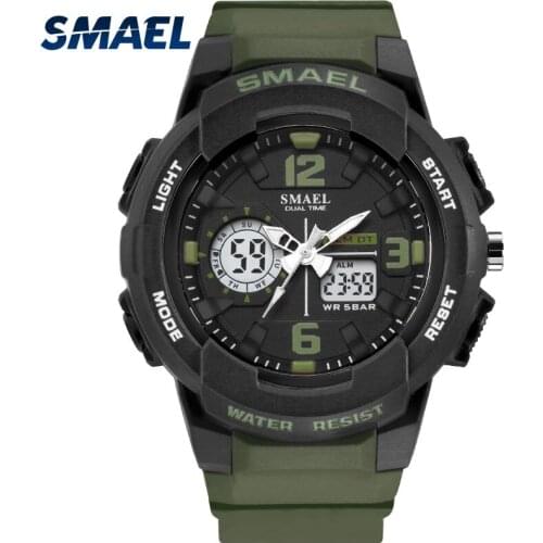 Men Watch Army Waterproof SMAEL LED Digital Wristwatches Big Dial Cool Fashion Watch Men Military 1645 Sport Watches Automatic