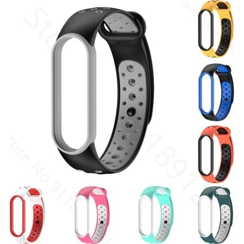Soft Silicone Strap For Xiaomi Mi Band 6/5/4/3 Watchband Double Color Sport Wristband For Miband 6 5 4 3 Bracelet Accessories