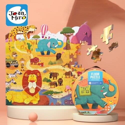 JoanMiro Theme Floor Puzzle Logical Thinking Practical Ability Jigsaw Cartoon Animal Toys Early Educational Paper Puzzles Gift