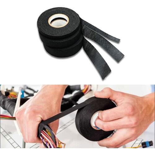 Width 9/15/19/25/32MM Length 15M Heat-resistant Adhesive Cloth Fabric Tape For Car Auto Cable Harness Wiring Loom Protection New