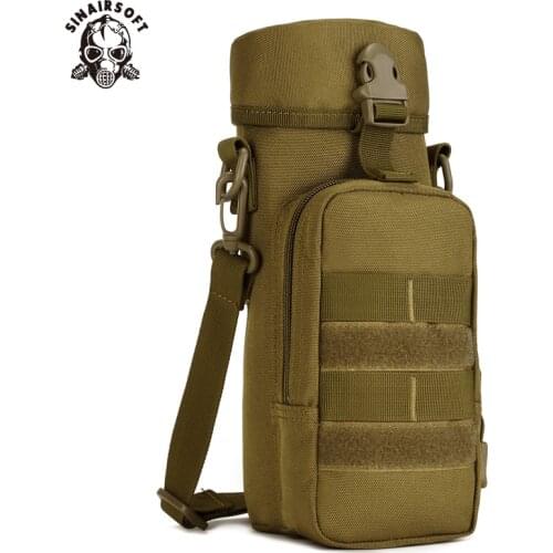 SINAIRSOFT 900D Nylon Water Bottle Pouch Water-repellent Zipper Camo Tactical Military Pack Bag For Travel Climbing Sport Bags
