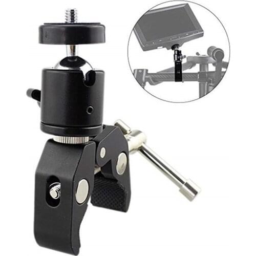 Aluminum Alloy 360° Rotation Super Clamp Mount Ball Head 1/4"-20 for DSLR Camera Tripod Monitor Replacement Accessories