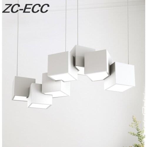 ZC-ECC Dim Magic Cube Led Pendant Light 7/8 Head Ceilng Hanging Lamp 35/40W for Dining Room Living Room Light Free Shipping