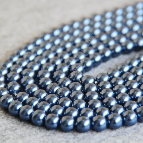 T8319 8mm Dark Blue Glass pearl loose beads!Fit For Making Bracelet&Necklace DIY Jewelry Fashion beautiful beads wholesale