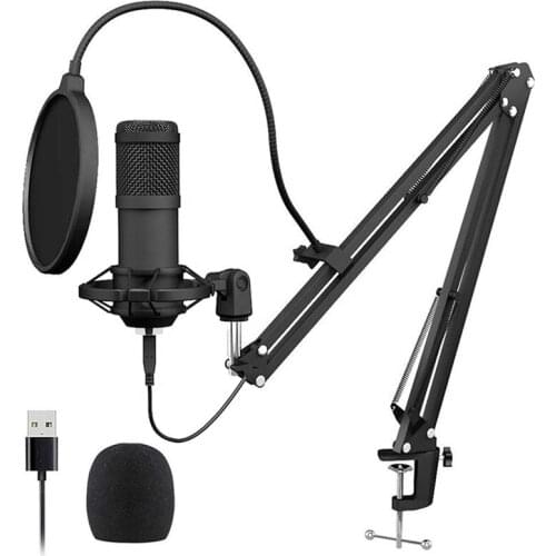 USB Microphone , 192KHZ Studio Cardioid Condenser Mic, Umicrophone Kit With Sound Chipset Boom Arm Set, For Recording