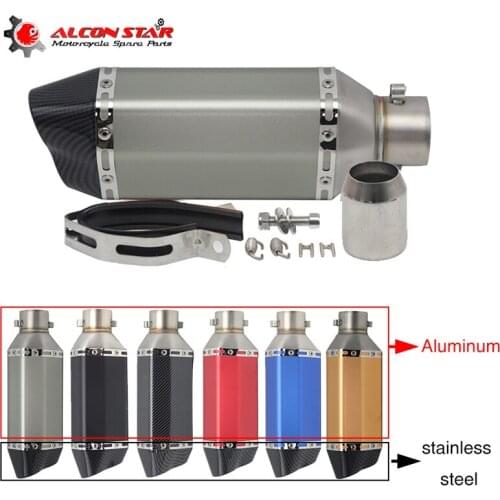 Alconstar For AK Exhaust Motorcycle Muffler Escape Moto Exhaust System for msx125 FZ6 CBR250 CB600 MT07