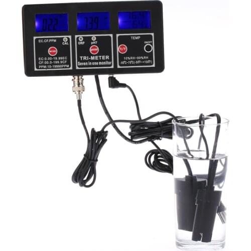 High Precision Professional 7 In 1 PH EC CF RH TDS(PPM) ORP TEMP Meter Water Quality Meter Multi-Function Water Online Monitor