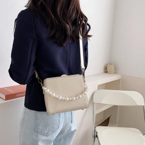 Peal Chain Candy Color High Quality Ladies Small Shoulder Bag Designer Women PU Leather Handbags Crossbody Casual Messenger Bags