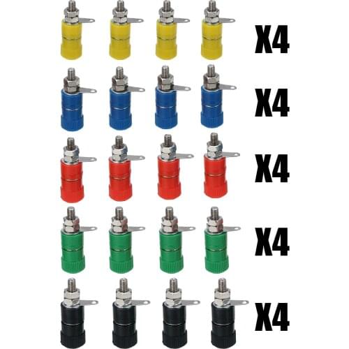 20pcs/lot Amplifier Binding Post Female Socket Jack For 4mm Banana Plug Connector 5 Color Each