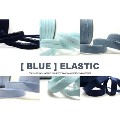 6 Yards BLUE Color Decorative Pattern Lingerie Elastic|Headband Elastic|Skinny Elastic|Narrow Stretch Lace|Bra Strap
